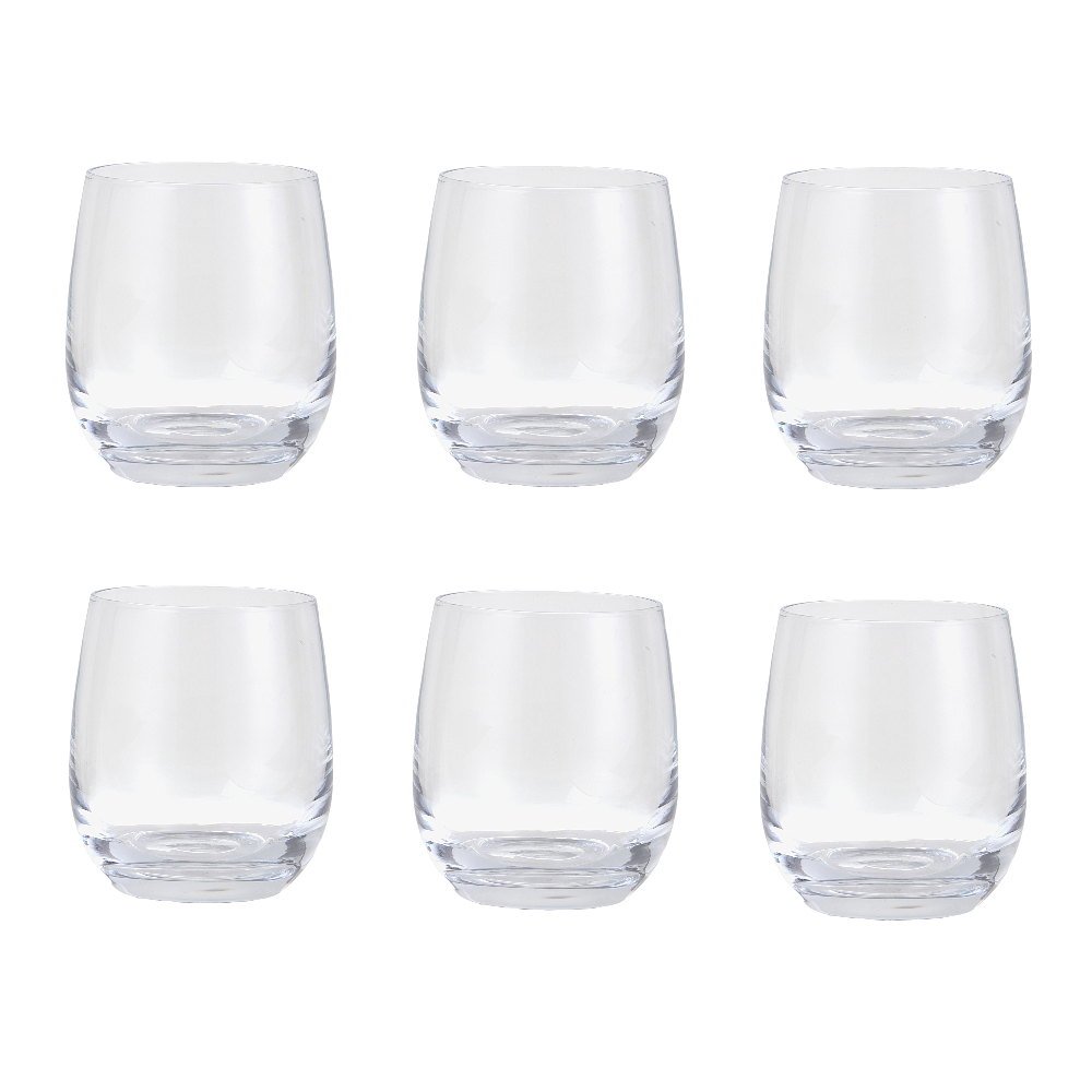 داني هوم طقم كاسات عصير زجاج شفافة بحواف ذهبية - 6 قطع