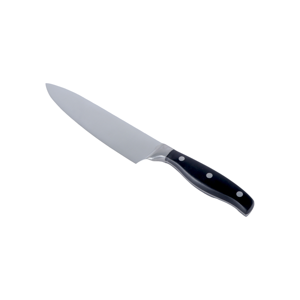 سكين تقطيع استيل كبير بمقبض بلاستيك - فضي