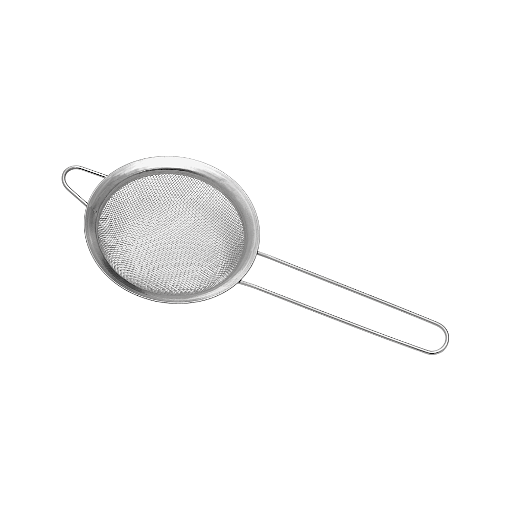 مصفاة شاي استانس استيل بمقبض معدني - فضي