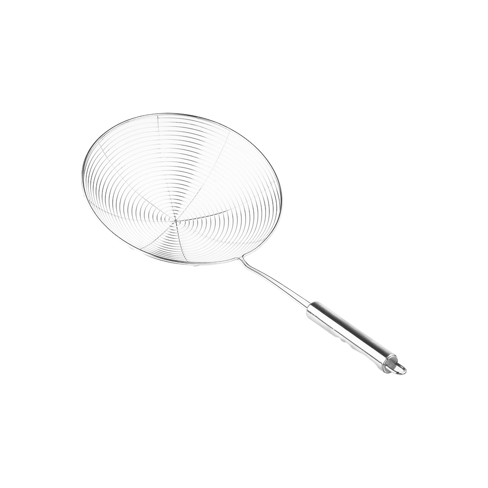 ملعقة قلي إستيل فضي - 22 سم