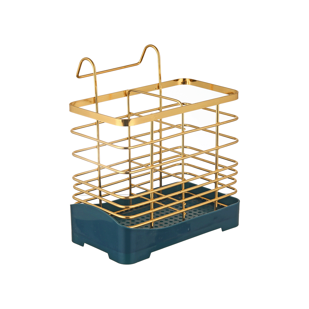 سلة تنظيم أدوات المطبخ والمائدة من الاستيل - متعددة الألوان