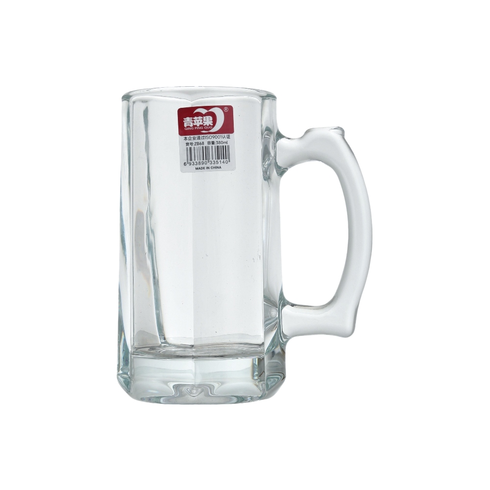 أورجانيتد فروم لوف طقم كاسات مشروبات زجاجية متينة سعة 380 مل مع مقابض جانبية  - 6 قطع 