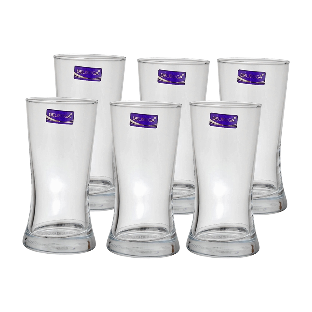دليسوجا طقم كاسات عصير زجاجية شفافة سعة 320 مل -  6 قطع 