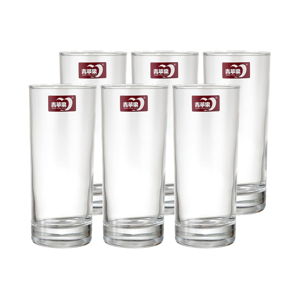 طقم كاسات عصير زجاج أسطوانية طويلة سعة  295 مل - 6 قطع 