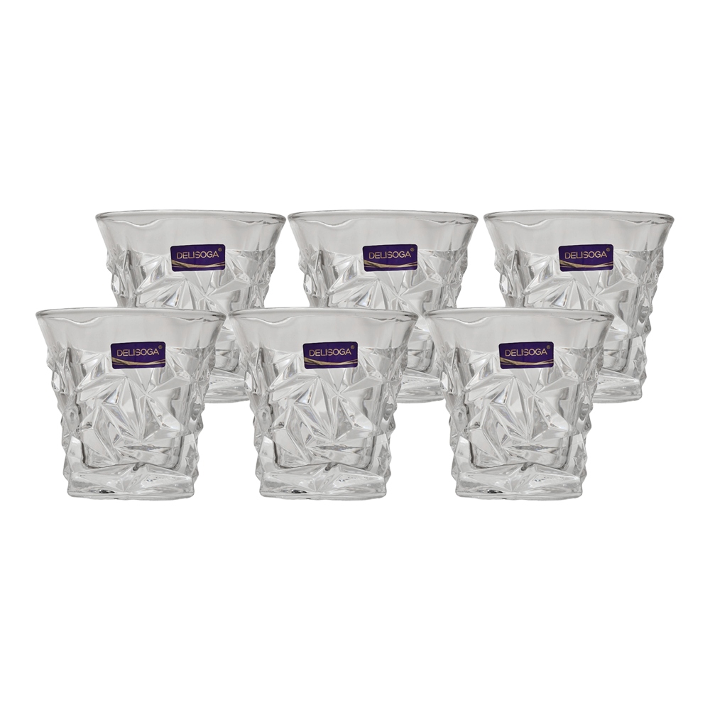 ديسلوجا طقم كاسات شاي زجاج كريستالية الشكل - 6 قطع 