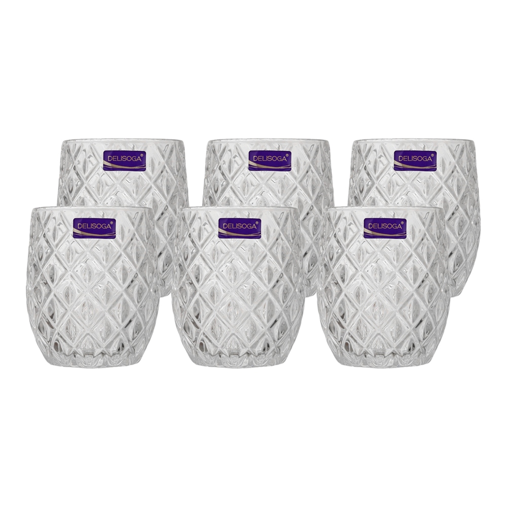 ديسلوجا طقم كاسات عصير زجاجية مزخرفة -  6 قطع 
