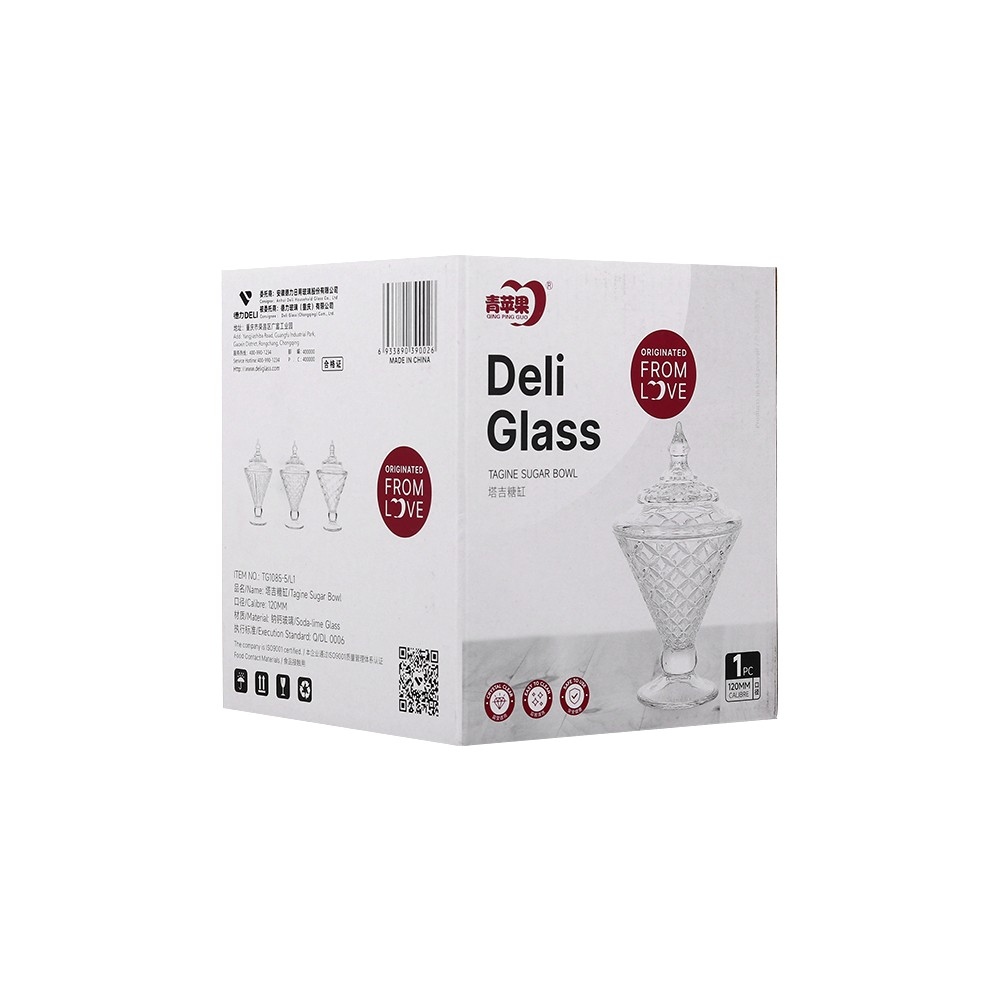 أورجانيتد فروم لوف سكرية زجاجية صغيرة مخروطية الشكل مع الغطاء - 120 ملم   