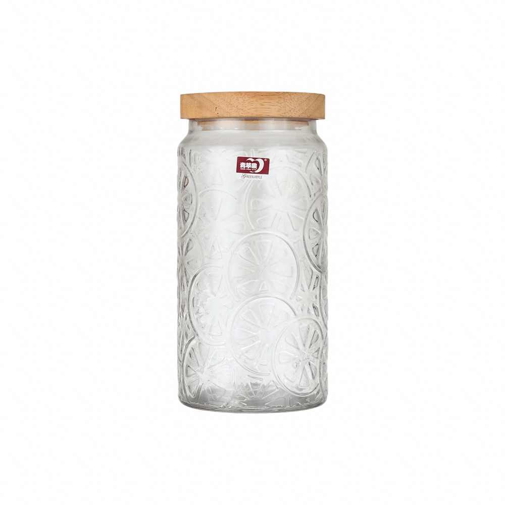 ديلي غلاسوير برطمان زجاجي مع غطاء خشبي بسعة 2 لتر موديل HMFG26-4B - شفاف