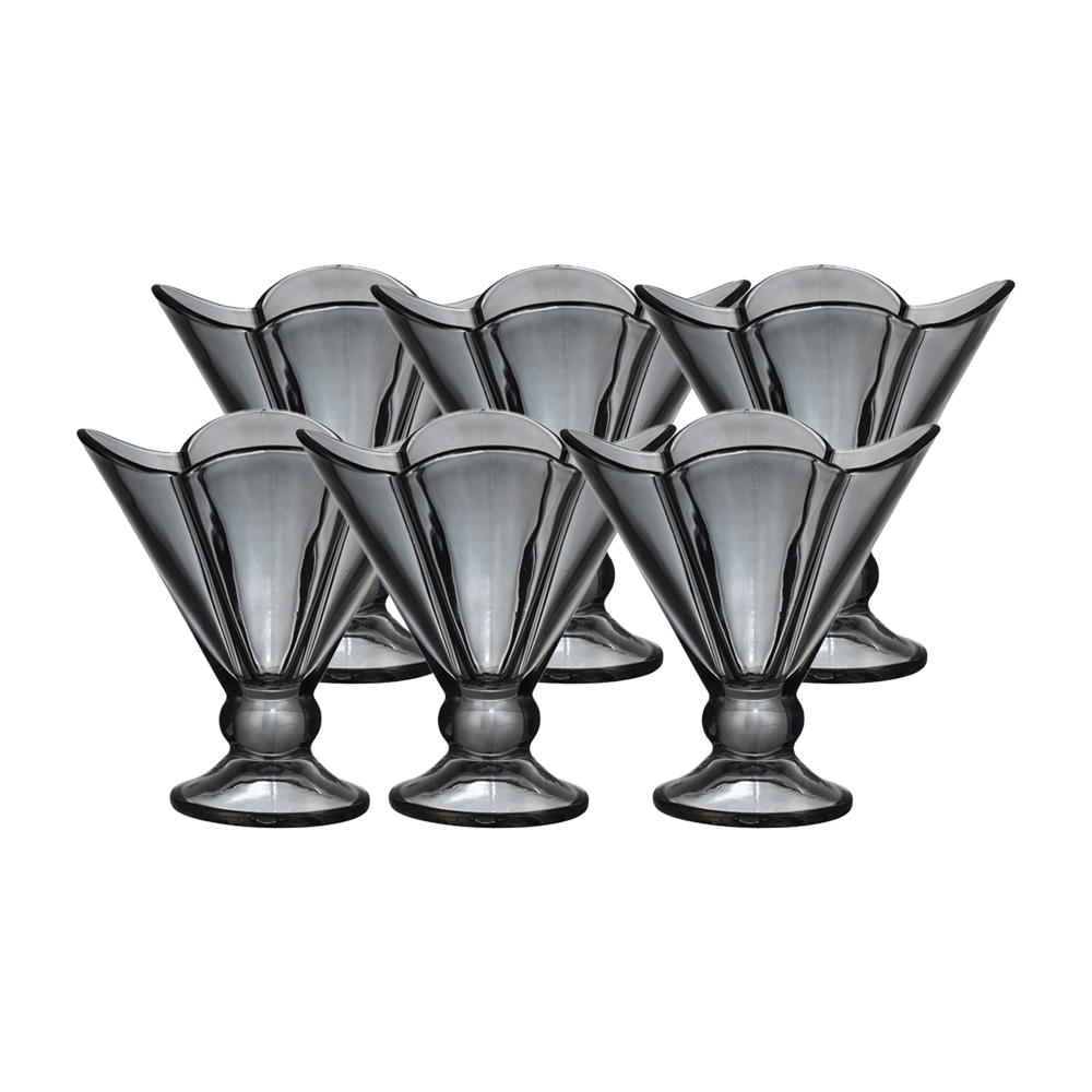 ديلي غلاسوير طقم مطايب حلويات زجاجية سوداء موديل DSKB055HS - عدد 6 قطع 