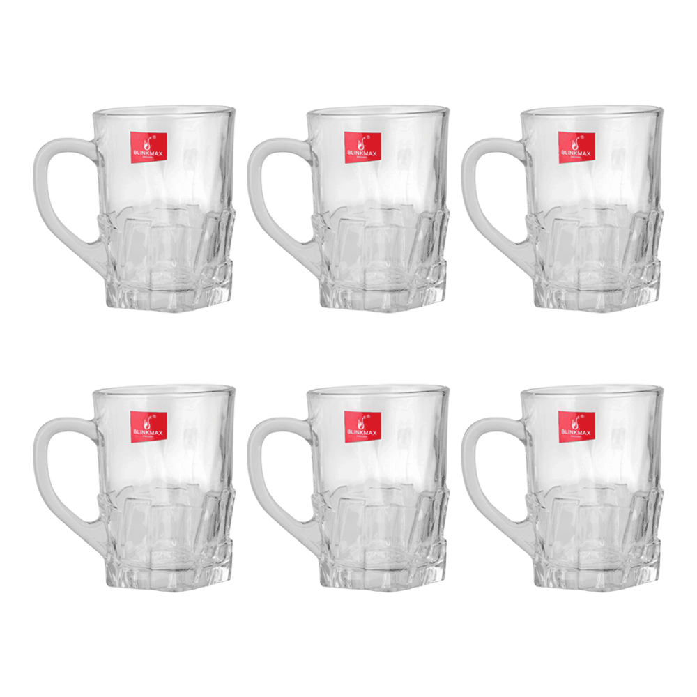 بلينك ماكس طقم أكواب قهوة زجاجية بسعة 160 مل موديل KTZB319-2 - عدد 6  قطع