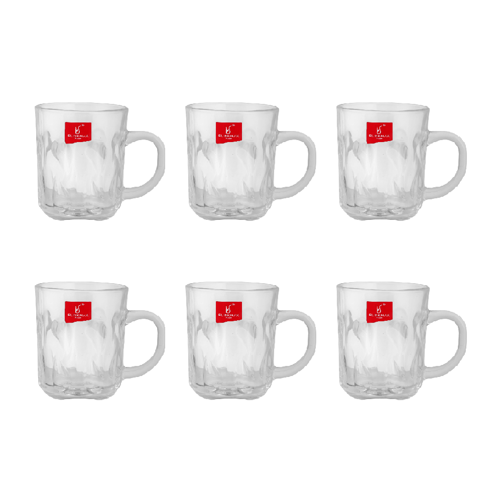 بلينك ماكس طقم أكواب قهوة زجاجية شفافة بسعة 135 مل موديل KTZB04-6S - عدد 6 قطع