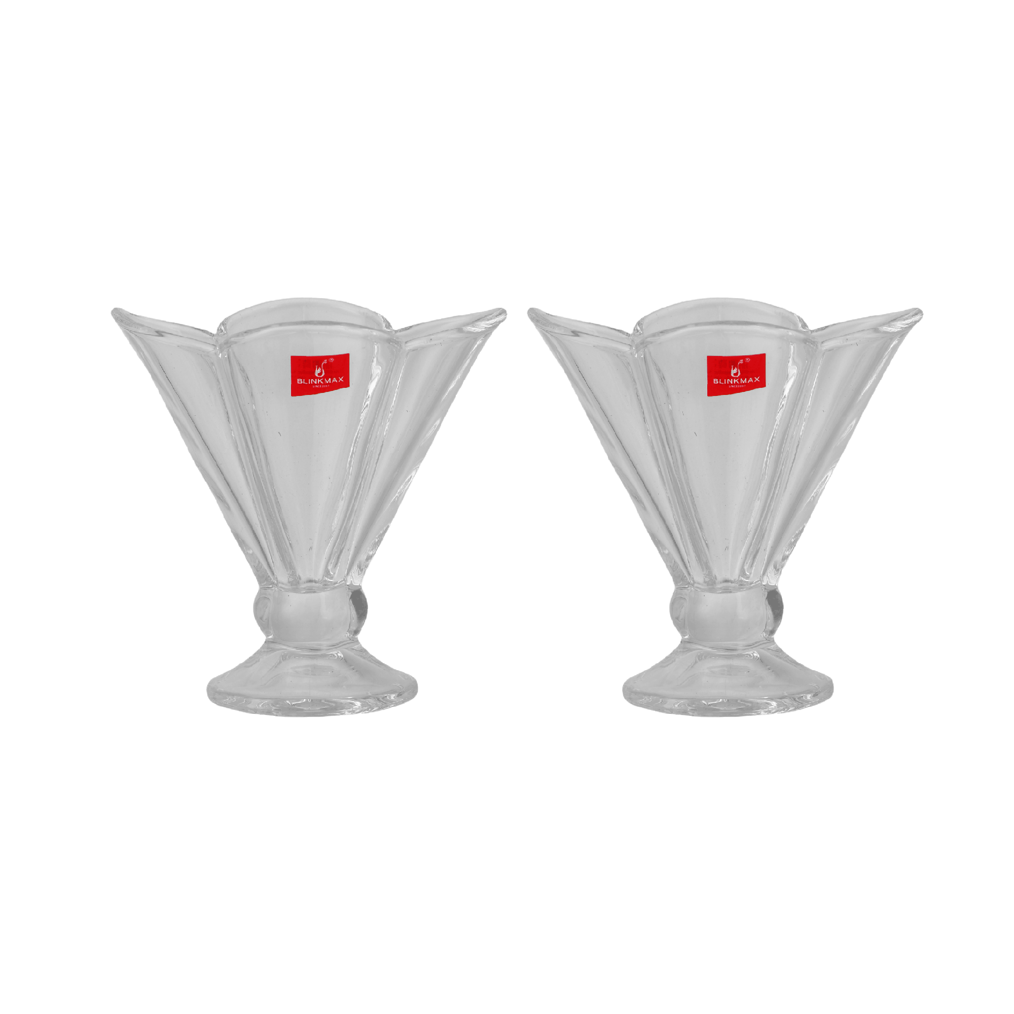 بلينك ماكس مطيبة تقديم زجاجية بتصميم بتلات الزهور بسعة 180 مل موديل LZ1301 - عدد 2 قطعة
