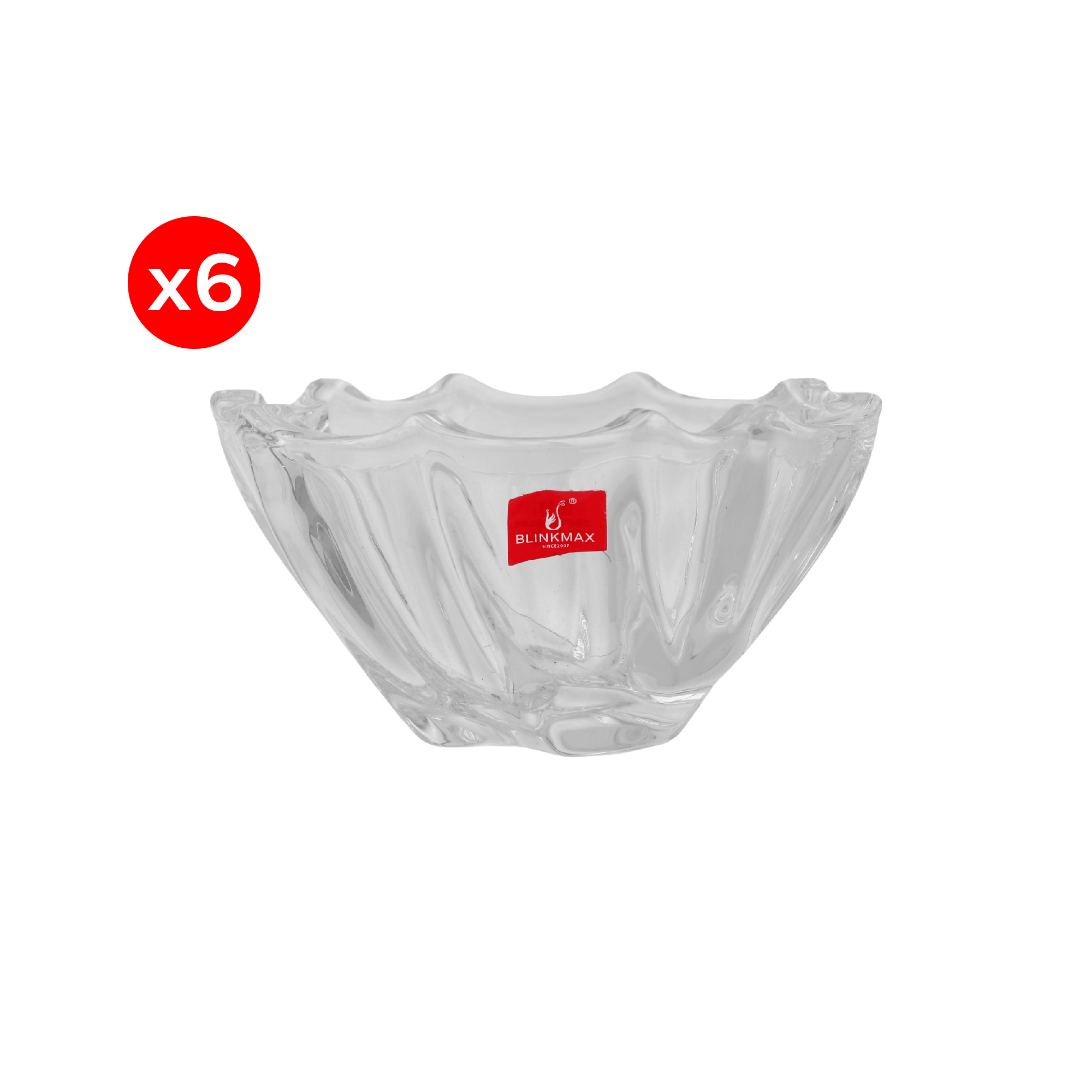 بلينك ماكس طقم مطايب تقديم زجاجية بسعة 250 مل موديل LZ0306 - عدد 6 قطع
