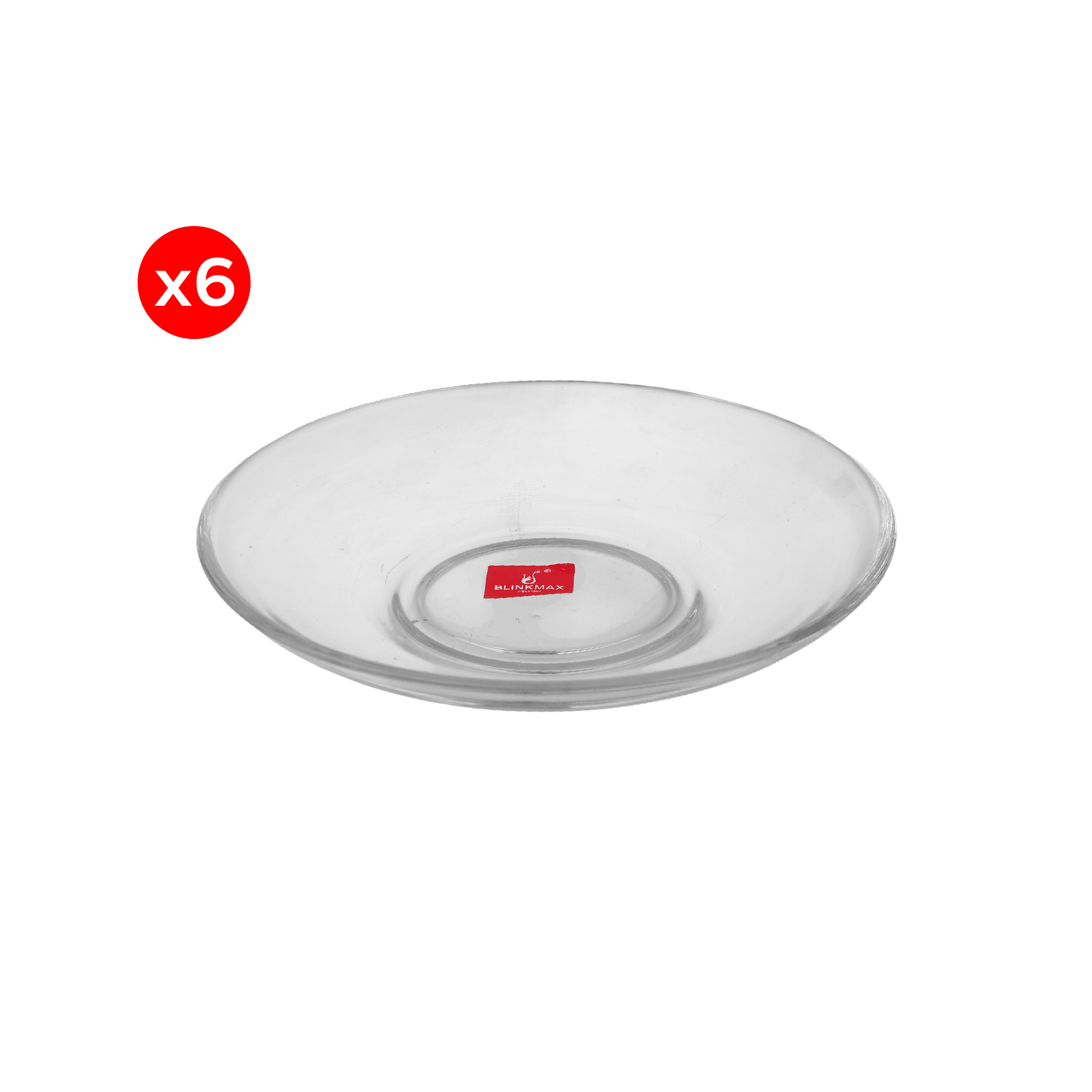 بلينك ماكس طقم مطايب زجاجية صغيرة  بقطر 17 سم موديل KTW258 - عدد 6 قطع
