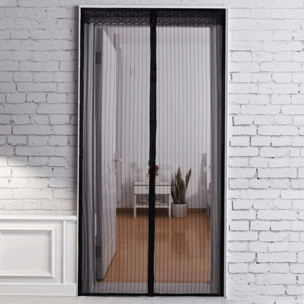 ستارة باب شبكية مغناطيسية مانعة للحشرات بأبعاد 200*58 سم - أسود