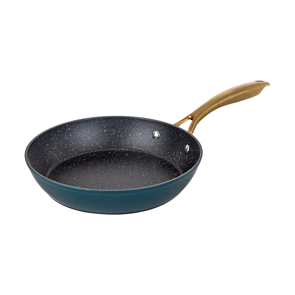 داني هوم طاوة طبخ جرانيت بمقبض استيل ذهبي مقاس 26 سم - أخضر