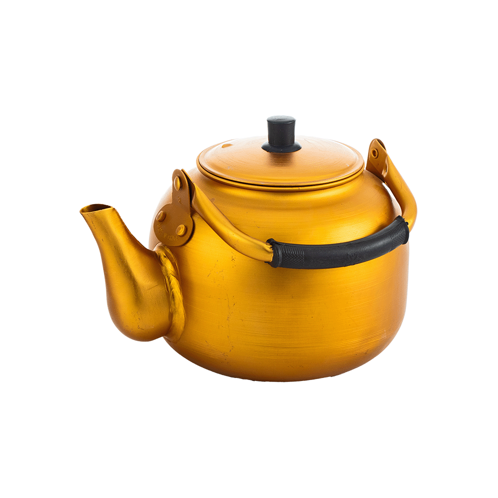 إبريق شاي إستيل ذهبي أبو غطاء - 3 لتر 