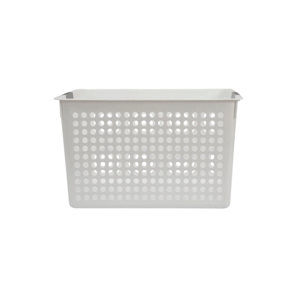 سلة ملابس بلاستيك مربعة مقاس 23x15x9 سم -  رمادي 