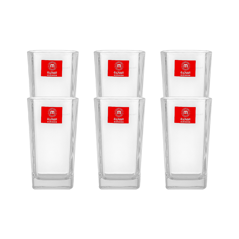 طقم أكواب عصير مربعة - 6 قطع