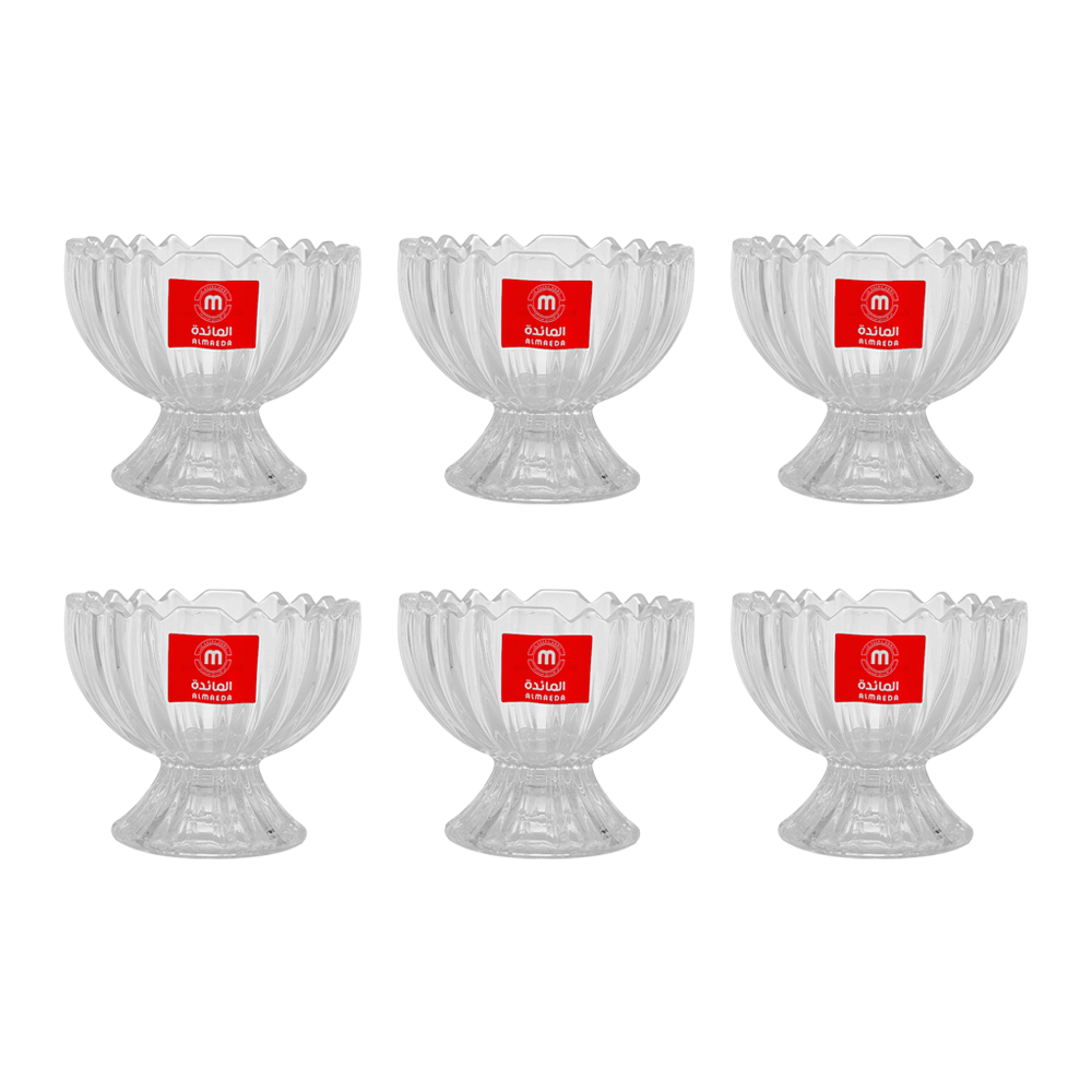 طقم مطايب تقديم زجاجية - 6 قطع