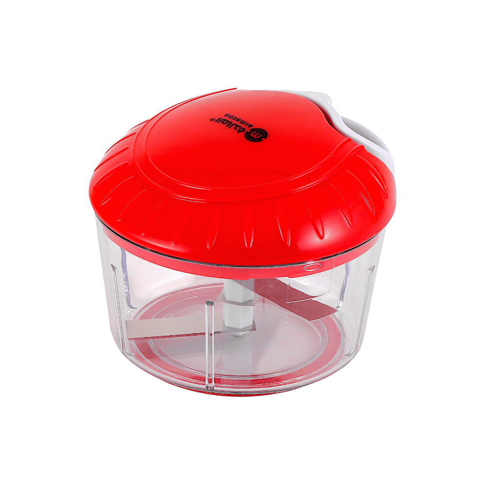 المائدة مفرمة خضراوات يدوية من البلاستيك موديل MD-3053 - أحمر 