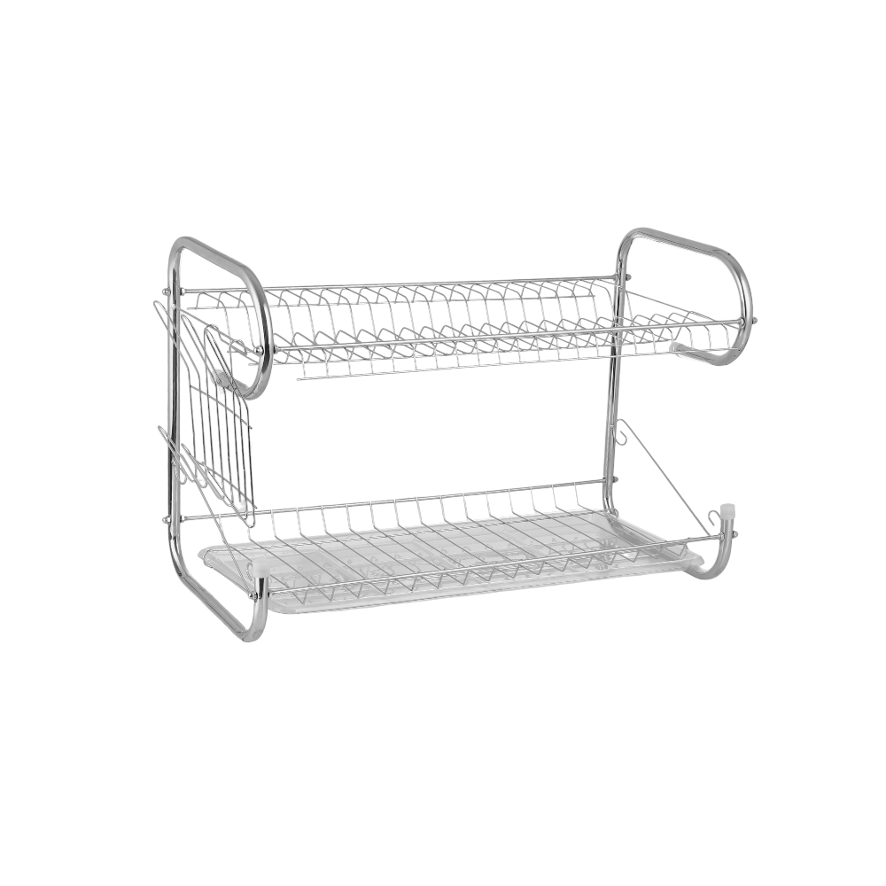 استاند صحون استيل طابقين مع ستاند أكواب جانبي - كبير 