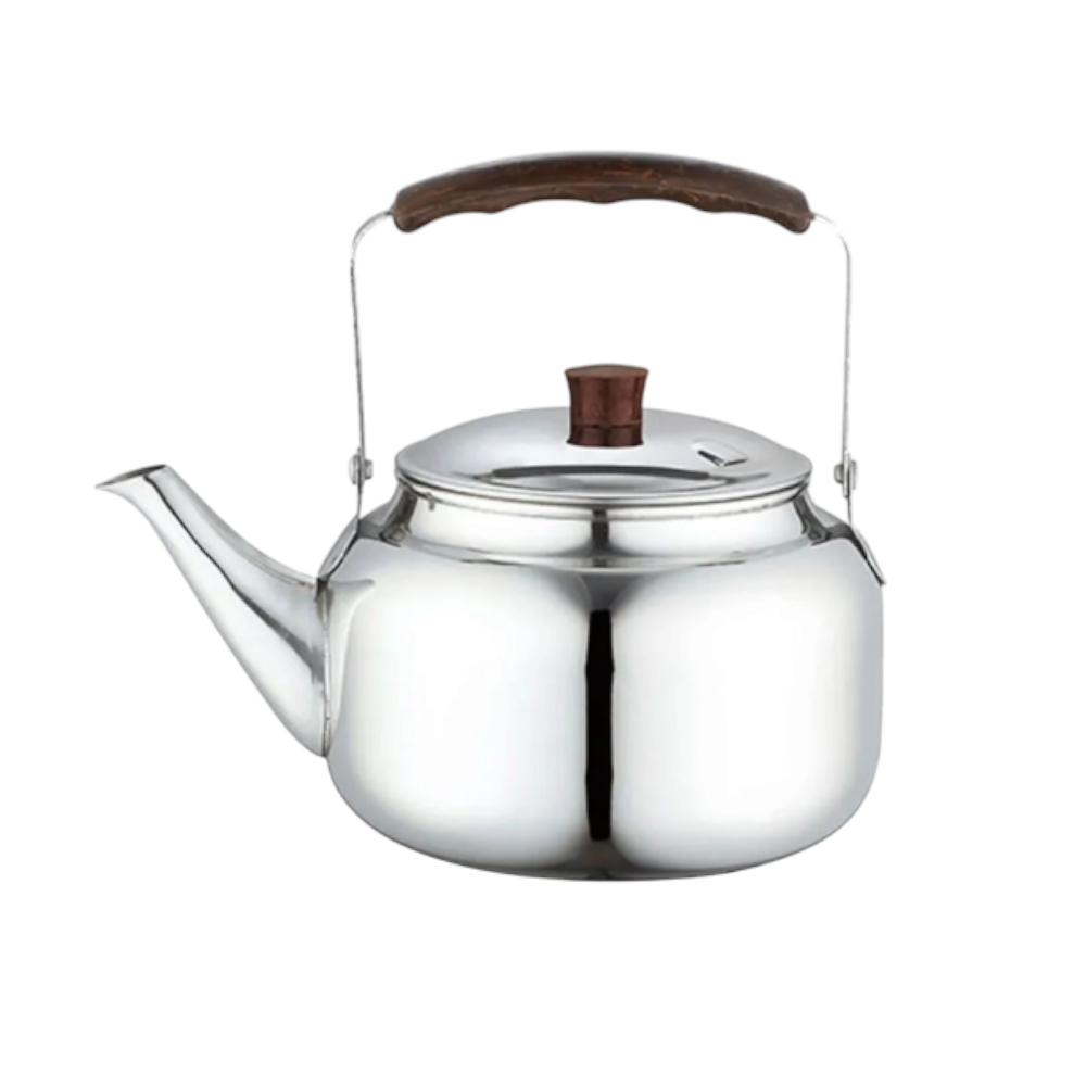 إبريق شاي إستيل فضي أبو غطاء - 4 لتر  