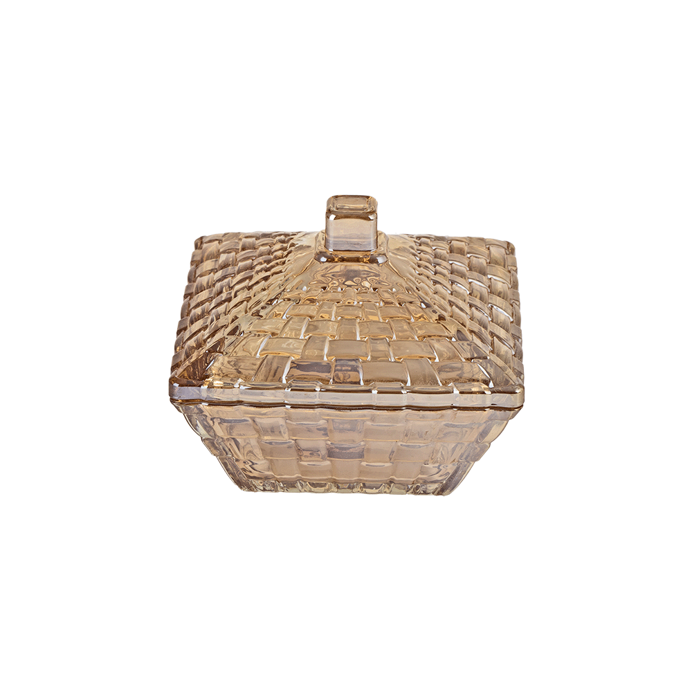 جرين آبل سكرية زجاجية صغيرة مع الغطاء - نحاسي