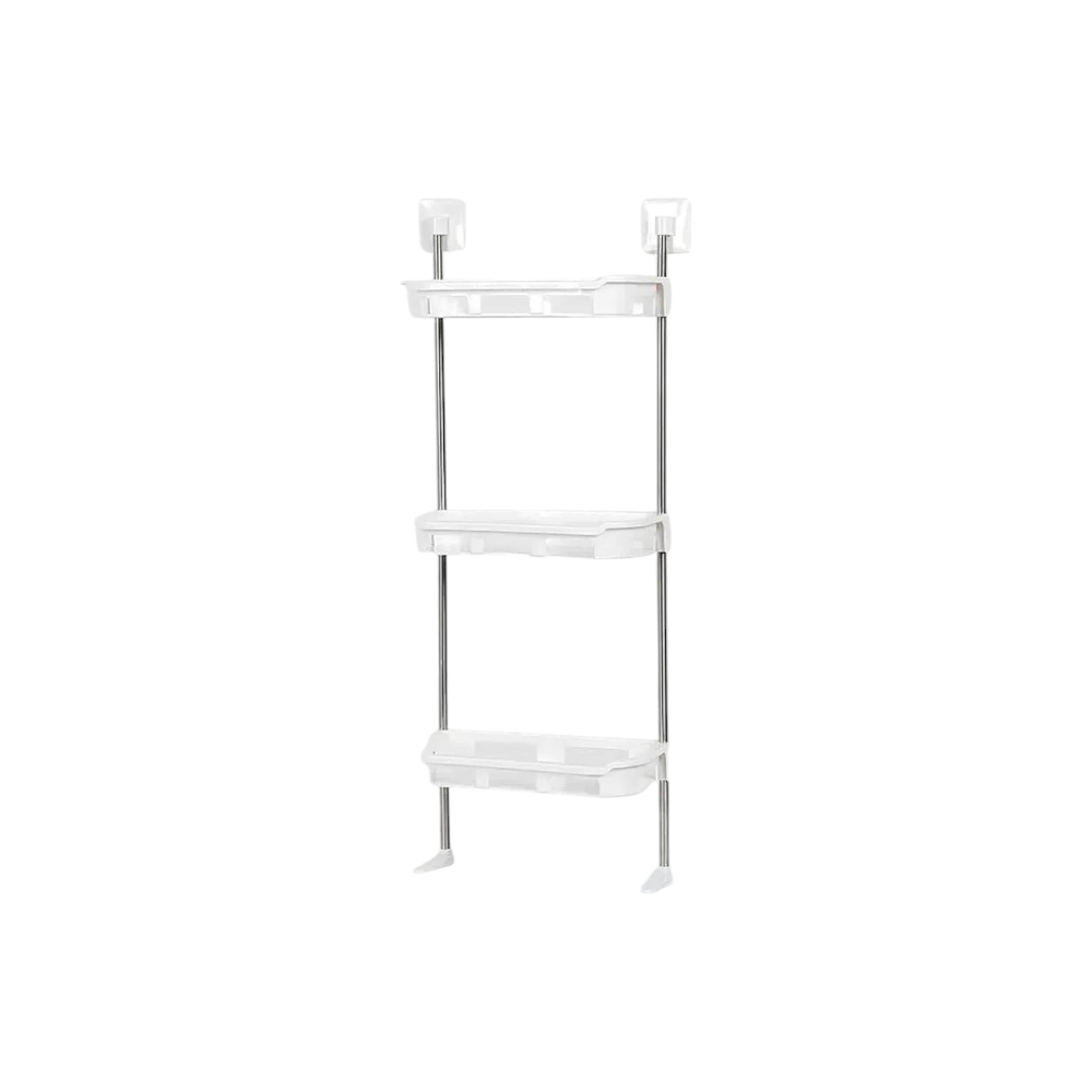 استاند حمام بلاستيكي لاصق 3 طوابق - أبيض