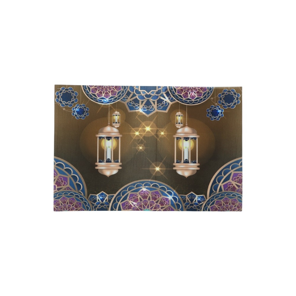 سفرة طعام قماشية بطبعة فوانيس واضواء قياس 50*35 سم - متعددة الألوان