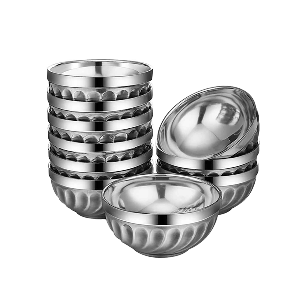 طقم مطايب من الاستانلس ستيل مزدوجة الطبقات بقياس 11.5 سم - 10 قطع 