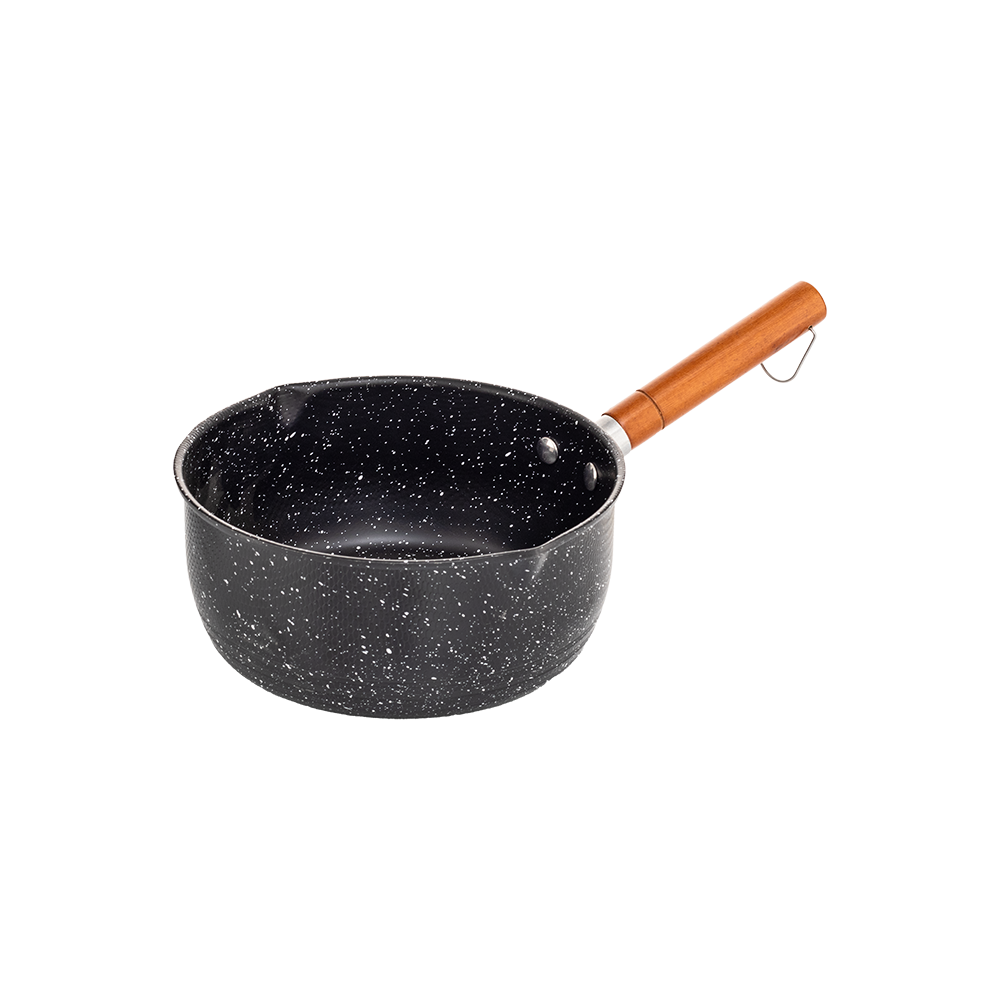 داني هوم قدر صلصة غير لاصق بمقبض خشبي - 18 سم