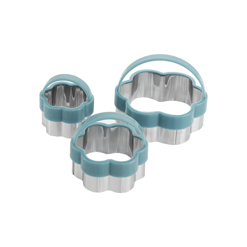 طقم تشكيل كعك وبسكويت على شكل زهرة - 3 قطع