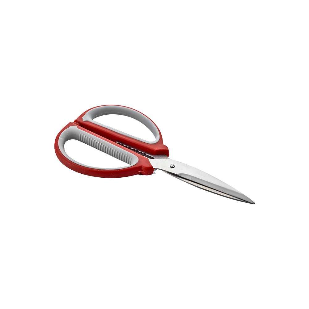 مقص مطبخ استيل بمقبض بلاستيكي - أحمر