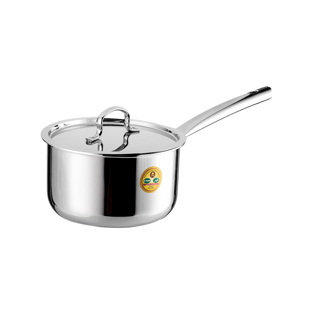 البدر قدر طهي ألومنيوم بغطاء و مقبض جانبي - 20 سم 