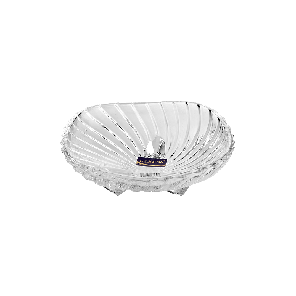 ديلسوجا صحن زجاج شفاف منقوش - 18 سم