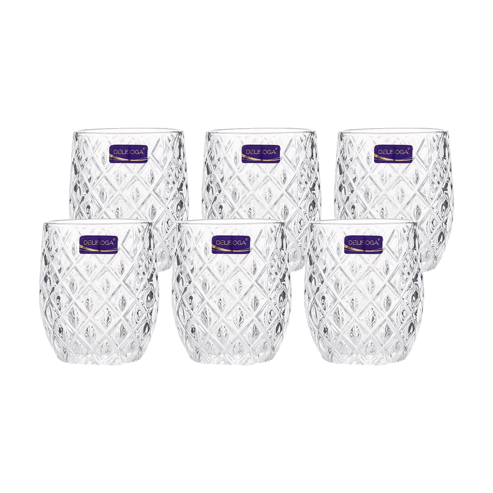 ديلسوجا طقم كاسات عصير زجاجية شفافة سعة 320 مل  - 6 قطع