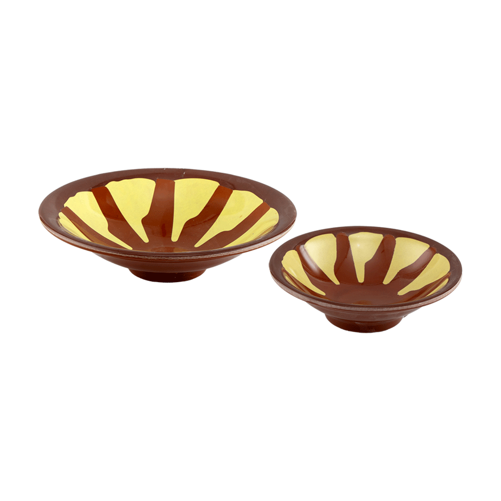 طقم أطباق تقديم مزخرف بنقشة شعاعية - قطعتان 