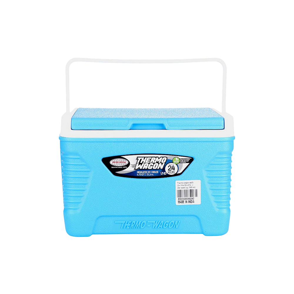 أسيوي ترمس حافظ ثلج و مشروبات بلاستيكي سعة 5 لتر - ازرق 