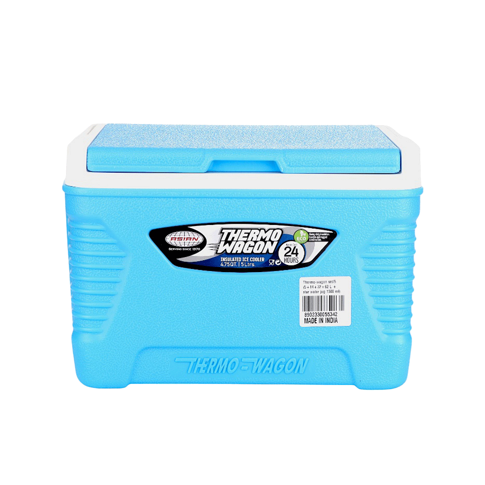 أسيوي ترمس حافظ ثلج و مشروبات بلاستيكي سعة 62 لتر - ازرق 