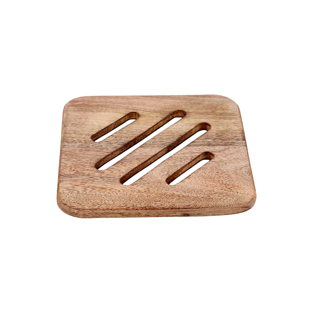 تيروير قاعدة خشبية مربعة للأطباق الساخنة - بني