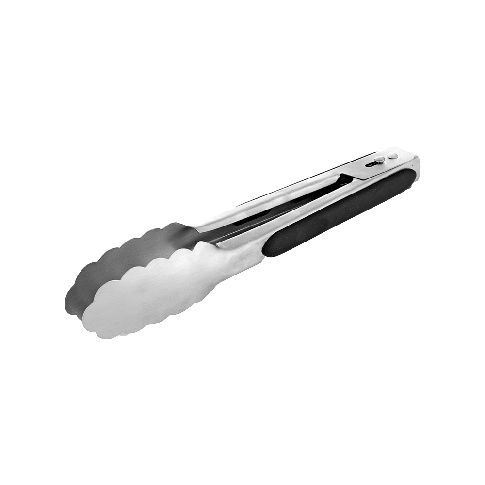 ملقط طعام استانلس استيل بمقبض سيليكون - 20 سم