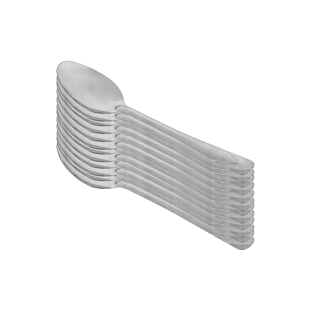 طقم ملاعق طعام استيل فضي - 12 قطعة