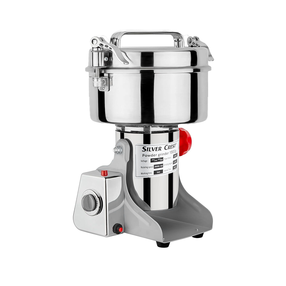 سيلفر كريست مطحنة قهوة كهربائية استانس استيل سعة 1500 جم وقوة 3200 وات - فضي