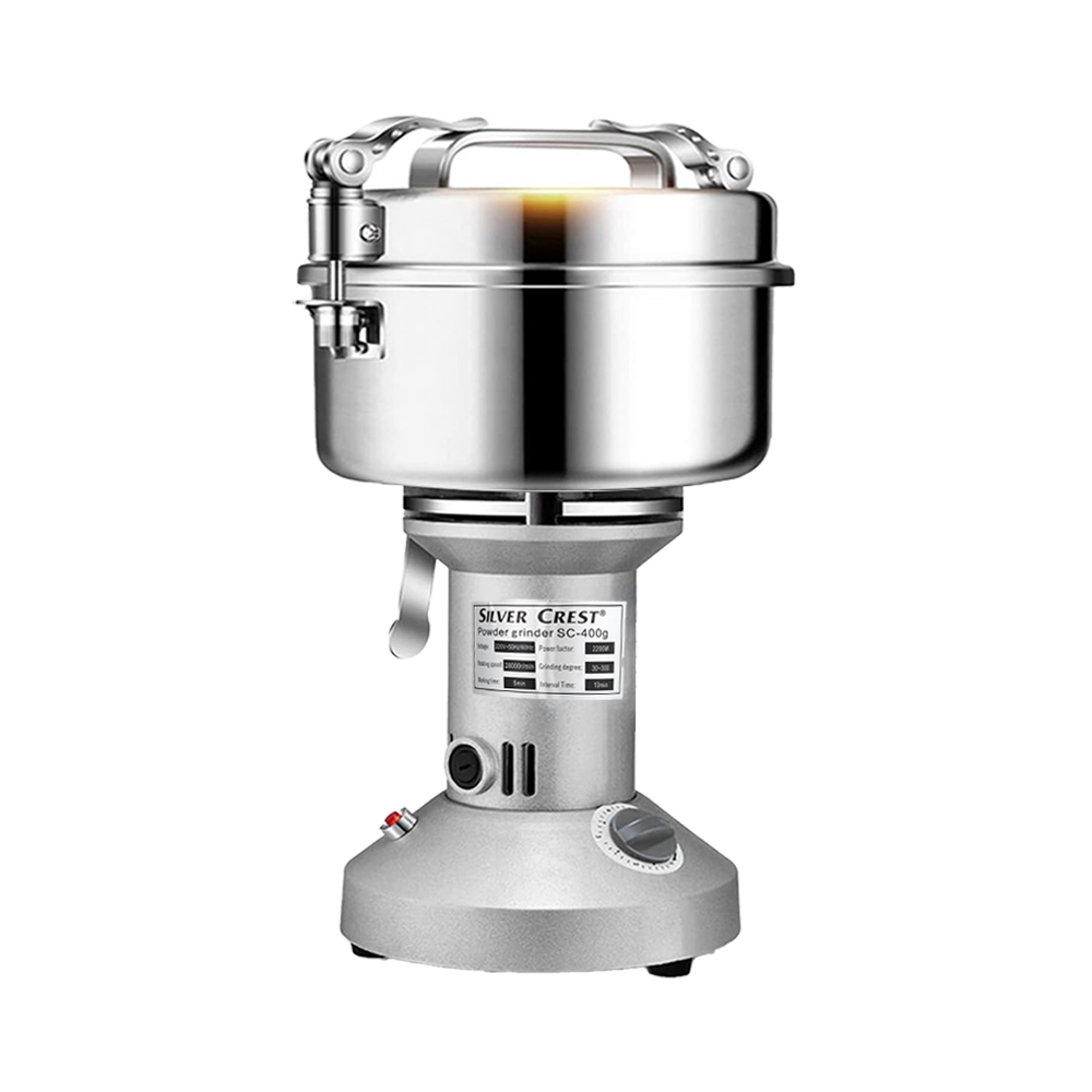 سيلفر كريست مطحنة قهوة كهربائية استانس استيل سعة 400 جم وقوة 2200 وات - فضي