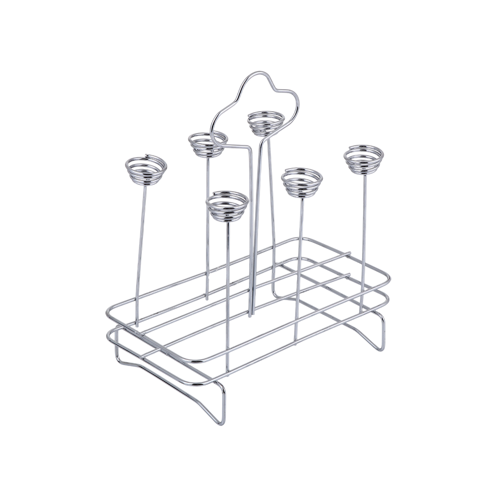 ستاند حامل  استانس استيل مجفف ومنظم كاسات - فضي 