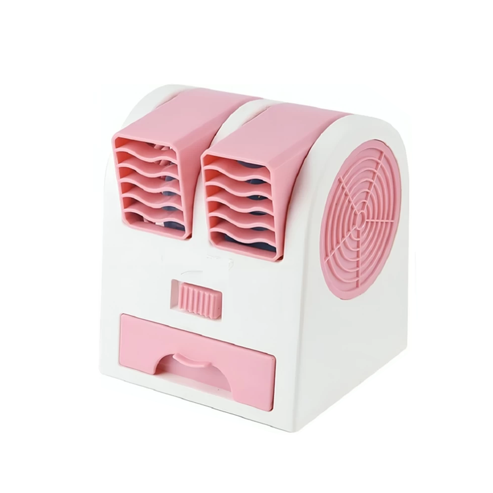 مروحة مكتبية صغيرة تعمل بالشحن قوة 2.5 وات - وردي