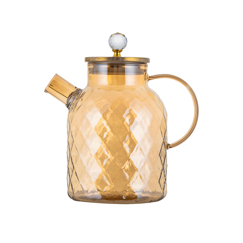 ديلي جلاس كتلي شاي زجاجي ذهبي  - 1050 مل