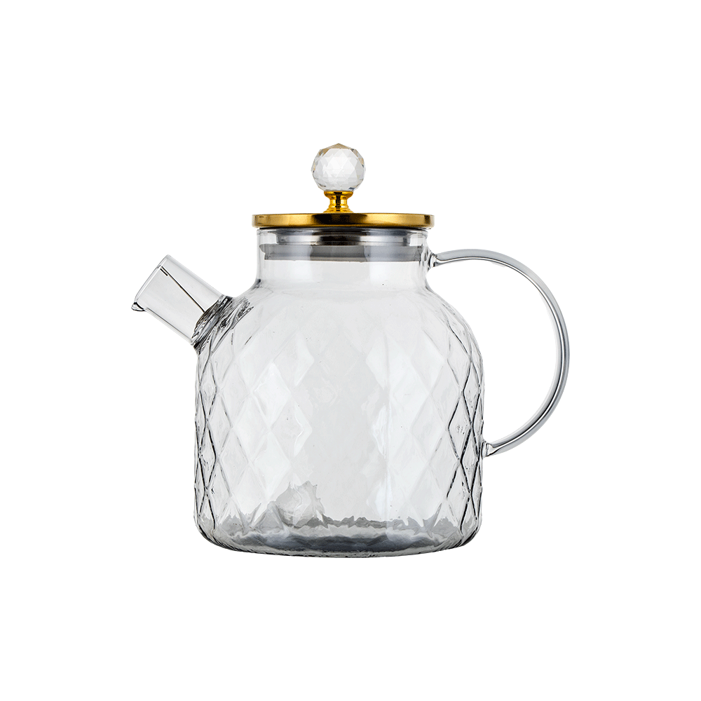 ديلي جلاس كتلي شاي زجاجي بنقشة ماسية شفاف - 850 مل