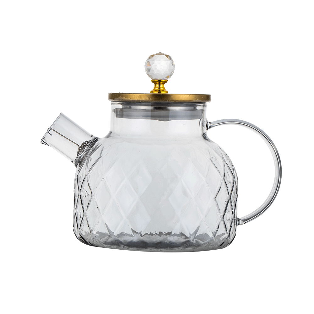 ديلي جلاس كتلي شاي زجاجي بنقشة ماسية شفاف - 750 مل